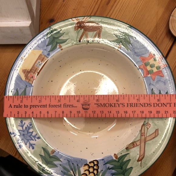 Ceramic Serving plate with matching bowl, rustic pattern - Picture 3 of 5